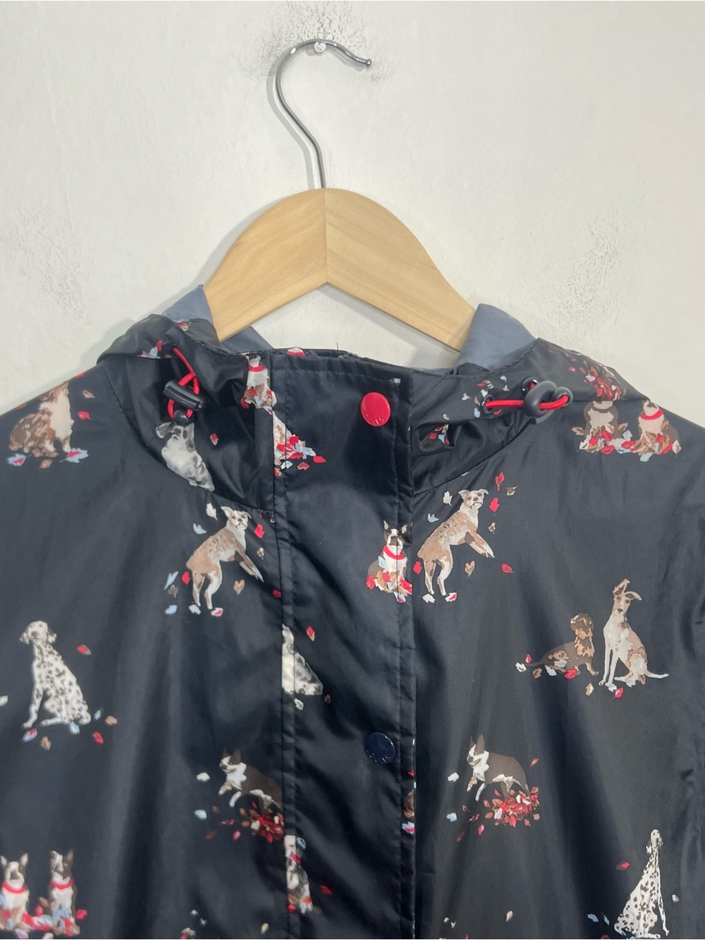 Joules Golightly Packable Waterproof Blue Rain Jacket May Day Dog Size US 10 - Picture 5 of 15
